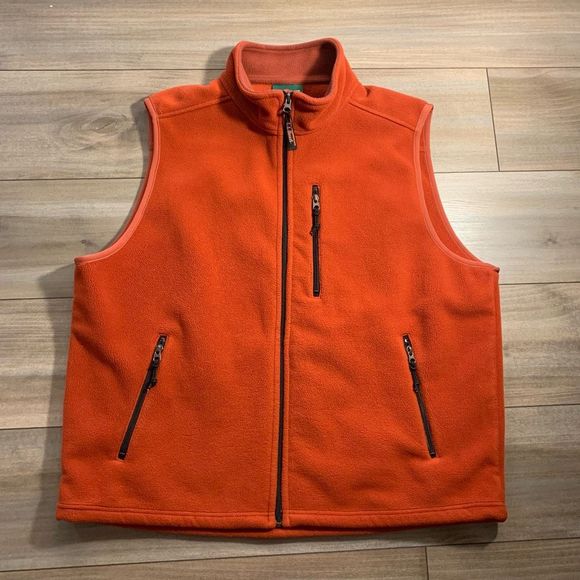 L.L. Bean Jackets & Coats Vintage Ll Bean Burnt Orange Fleece Vest
